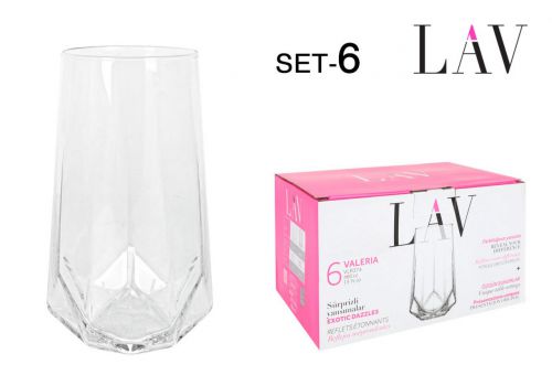 > Set 6 Copo  460cc Valeria — referência 10934S