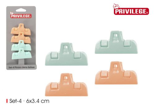 Set 4 Pinças Para Fechar Sacos Wooow — vista 1