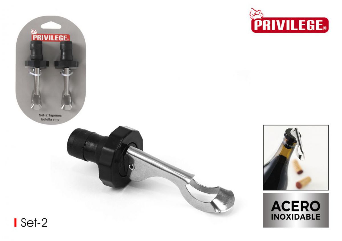 144 Set 2 Rolhas Garrafa Wooow — referência BW01015574308