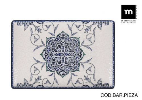 Fonte Rectangular 30x20cm Rosetta Elite Lustroso — vista 1