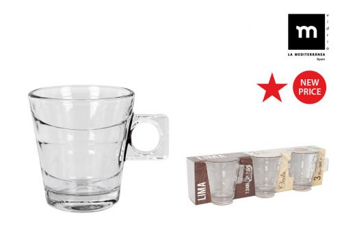 > Set 3 Xicara De Caffe 8 Cl Lima Onda — referência 829300111