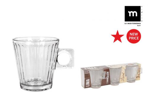 Set 3 Xicara De Caffe 8 Cl Lima Lineal — vista 1