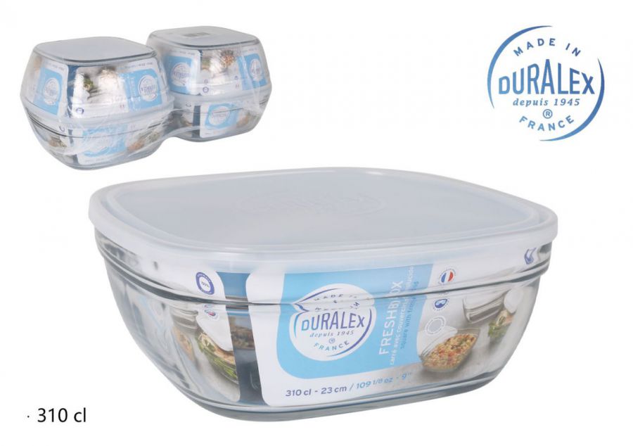 Marmita Quadrada 3l/23x9cm Tampa Transp. Fr.bx — referência TR-2036AF