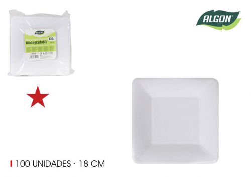Set100 Placa Quadrada De Cart+o Natural 18cm Algo — referência BA01054075012
