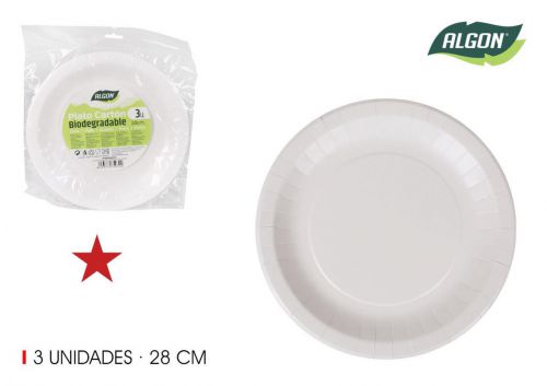 Set3 Placa De Cart+o Redondo 28cm Algon — vista 1