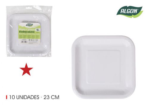 Set10 Placa Quadrada De Cart+o 23cm Alg — vista 1