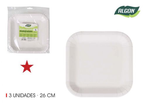 Set3 Placa Quadrada De Cart+o 26cm Algon