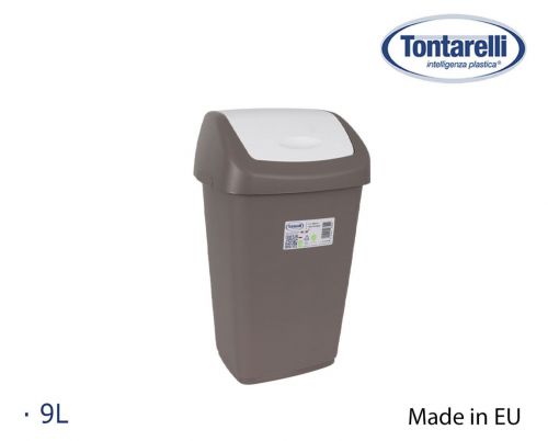 Lixeira Com Tampa Basculante 9l Aurora Topo/Bran