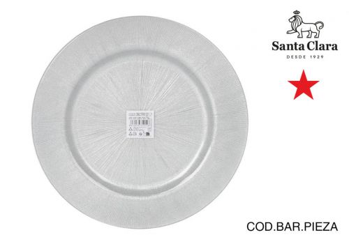 Ybajoplato 31cm Vidrio Elite Glit Plata Sta Cla