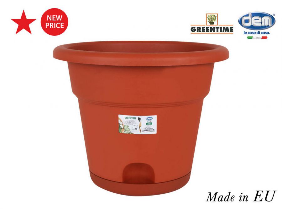 Vaso De Flores C/Prato 35cm Greentime