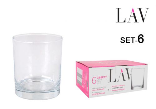Set 6 Whiskey 280cc Vidro Liberty
