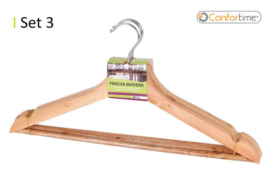 Set3 Cabides Madeira Confortime